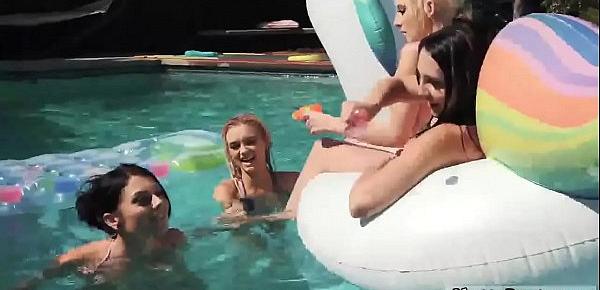  Teens love cocks orgasm Summer Pool Party